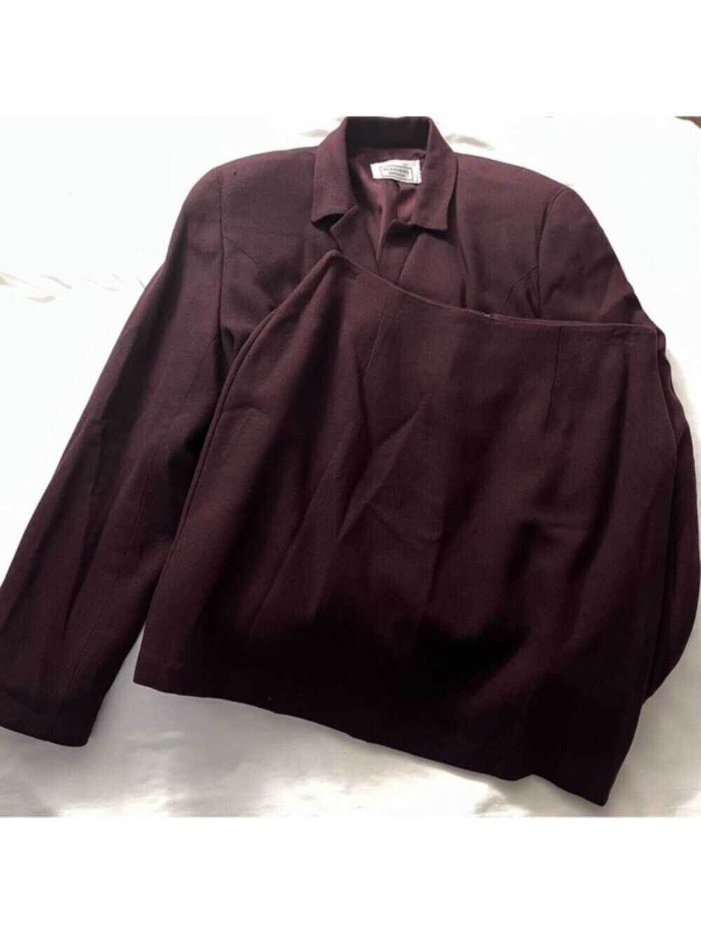 Beechers Brook Wool Skirt Suit Burgundy Size 10 Made in Canada - Picture 4 of 10